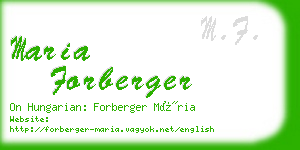 maria forberger business card